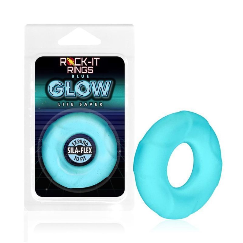 Rock it Rings Glow Lifesaver Blue