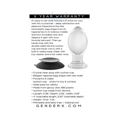 gender x crystal ball suction cup anal plug clear cheaplubes com 3