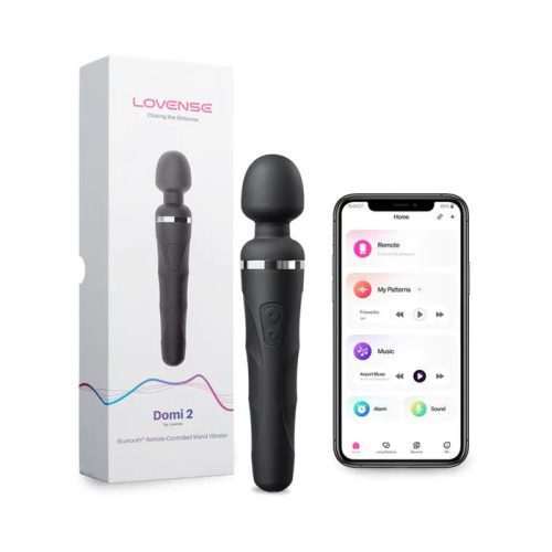 lovense domi 2 bluetooth programmable wand vibrator black cheaplubes com 3