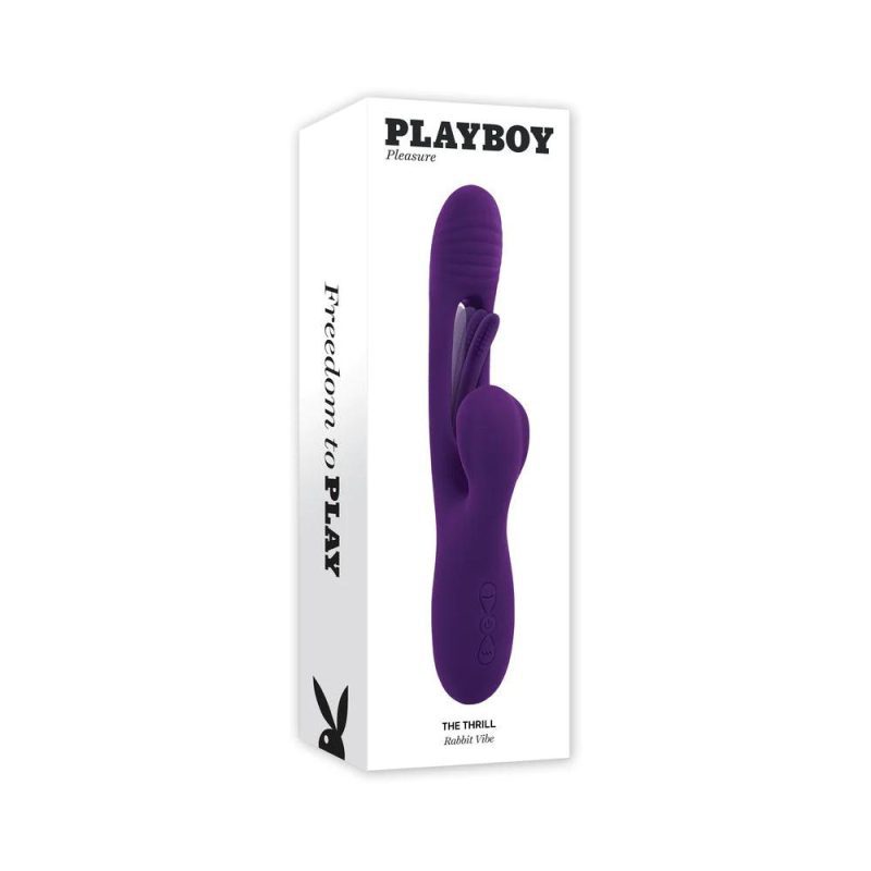 playboy thrill dual stimulating vibrating rechargeable silicone rabbit cheaplubes com 1