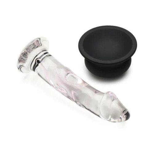 pleasure crystal glass dildo with silicone base 5 6 inch cheaplubes com 4