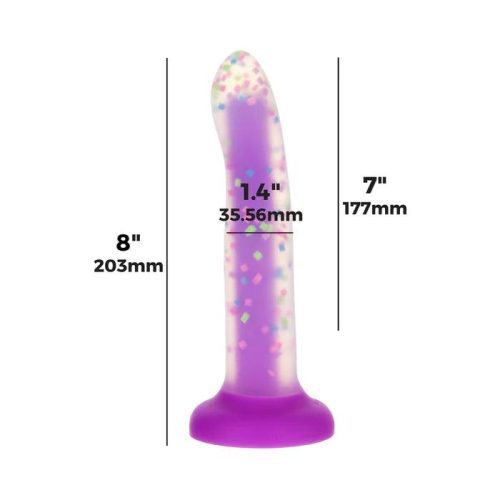 rave by addiction glow in the dark dildo purple confetti 8 cheaplubes com 3