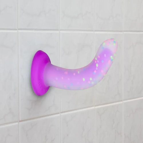 rave by addiction glow in the dark dildo purple confetti 8 cheaplubes com 6